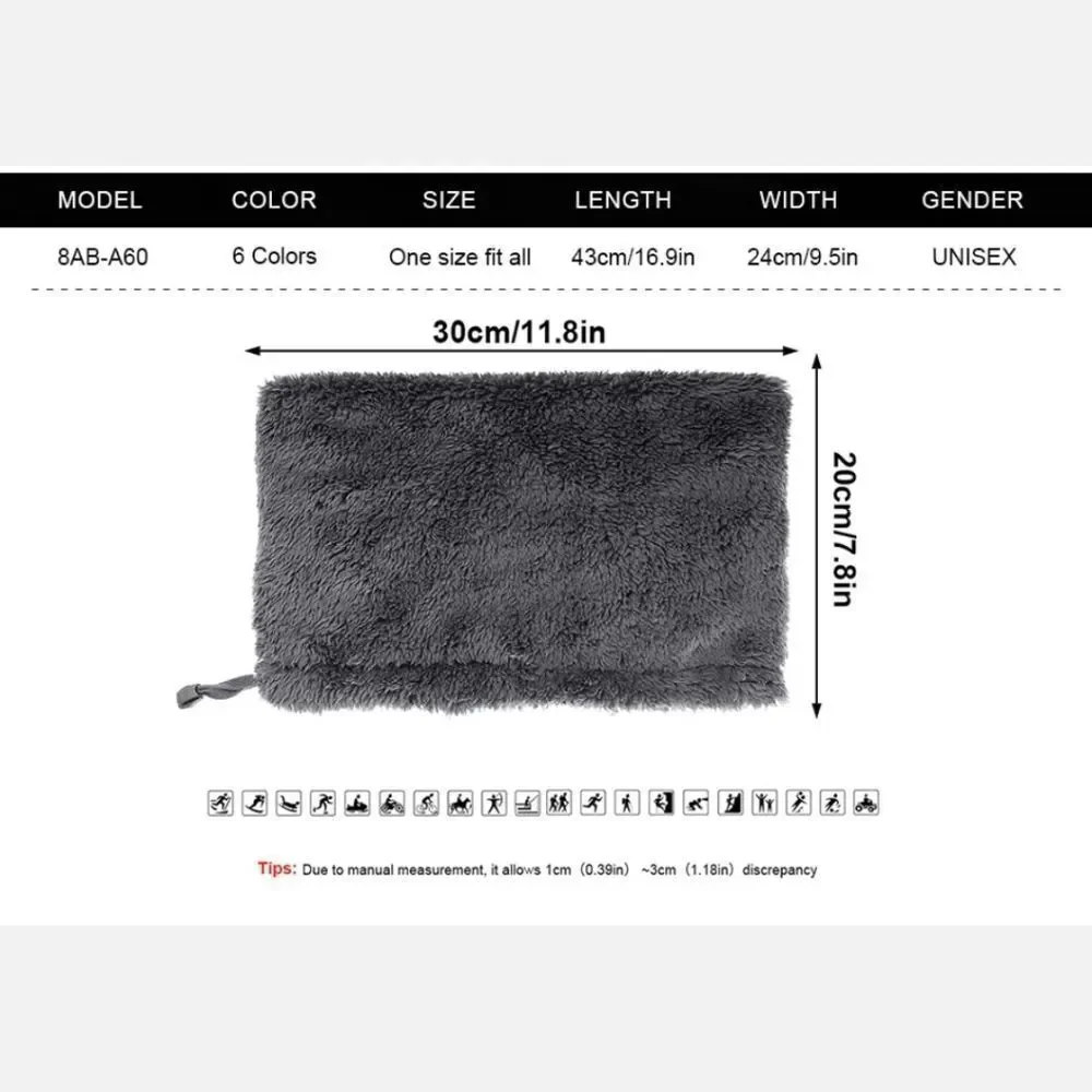 Winter Fleece Neck Warmer Gaiter Half Face Mask Men Women Windproof Ski Bandana